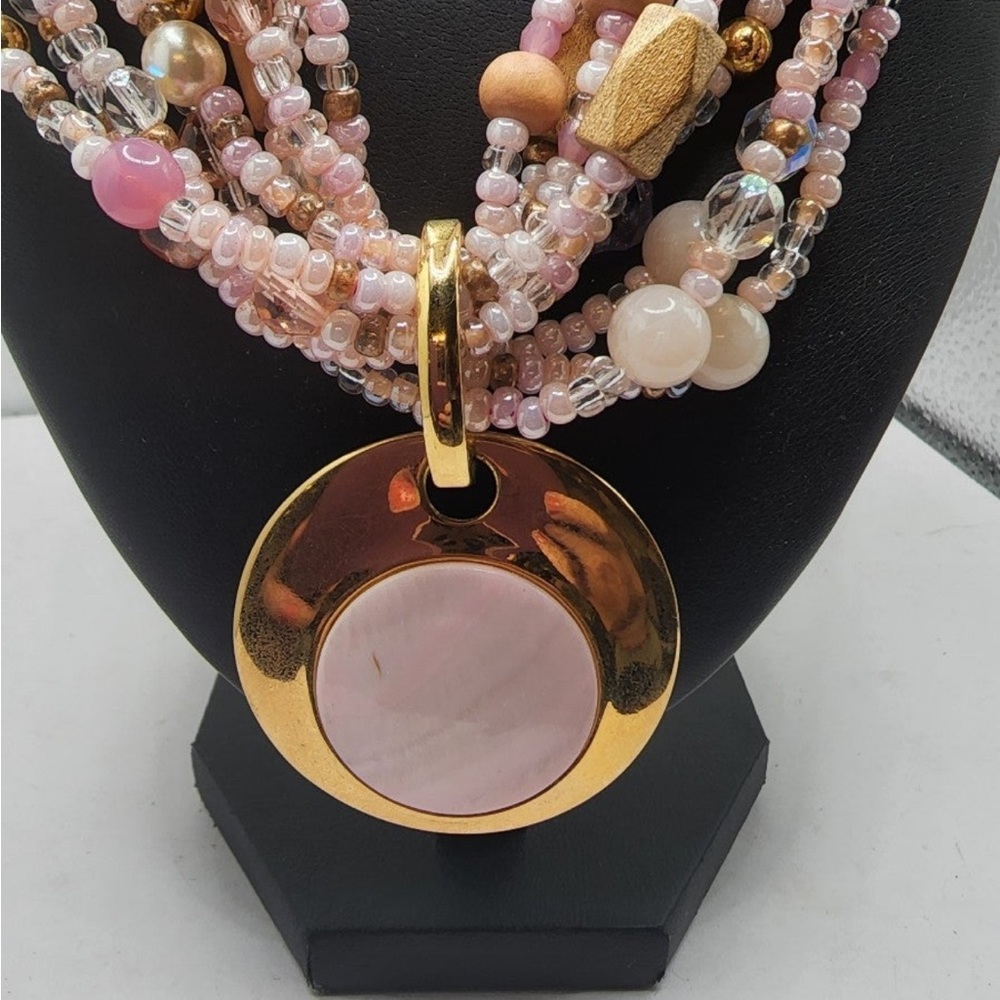 🔴SOLD🔴FIRM Joan Rivers Pink Multi-Strand Torsade Necklace lot#11 - Picture 1 of 7